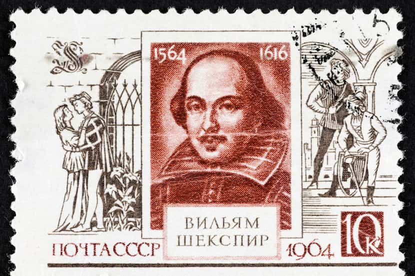 USSR postage stamp "William Shakespeare" with scene from "Romeo and Juliet". 1964 year....