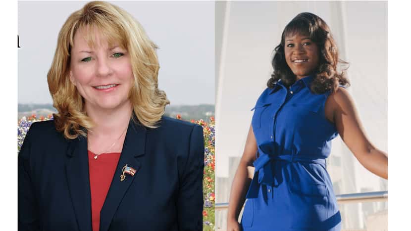 Pam Little (left) and Aicha Davis (right) were sworn in to the Texas State Board of Education.