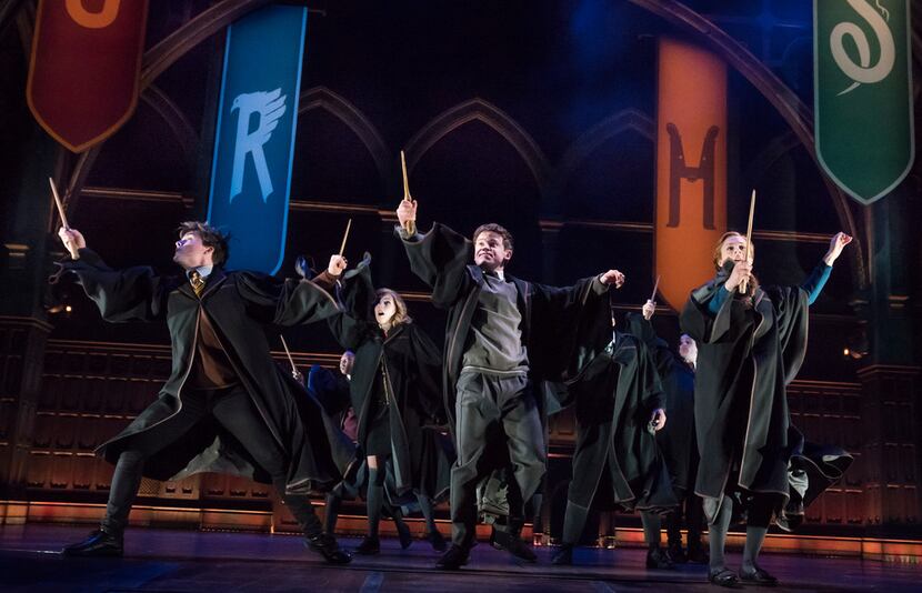 Sam Clemmett (center) in Harry Potter and the Cursed Child' in New York. The two-part show...
