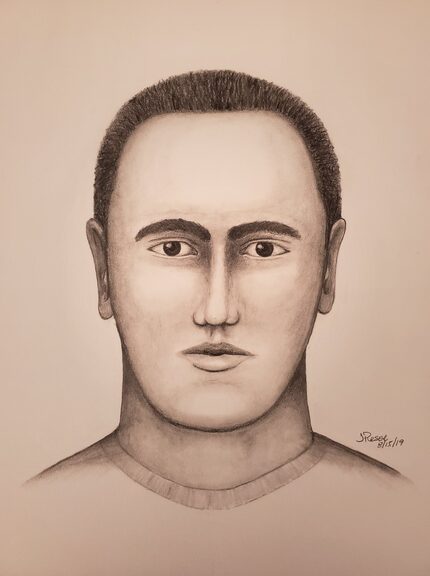 A police sketch of the man suspected of grabbing and kissing two women in McKinney.