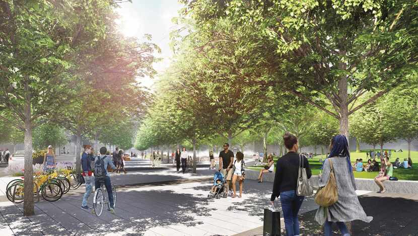 The 3.4-acre Pacific Plaza will be built at Pacific Avenue and Harwood Street.