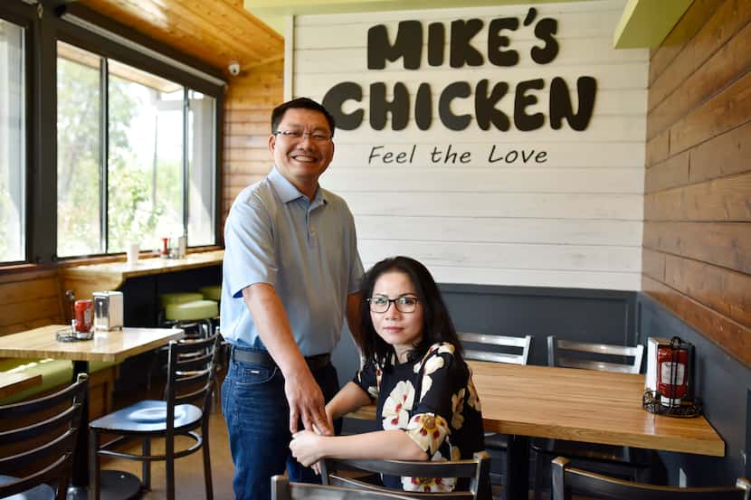 Son Dao, left, and Tram Dao, co owners of Mike's Chicken on Maple Avenue in Dallas, Tuesday...