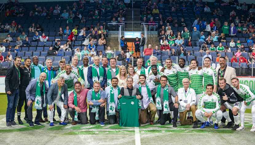 The Dallas Sidekicks ceremony to retire Nick Stavrou's #23 jersey.