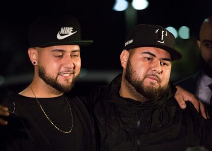 Gabriel Gonzales (left) hugged his brother Brandon after his release from the Hunt County...