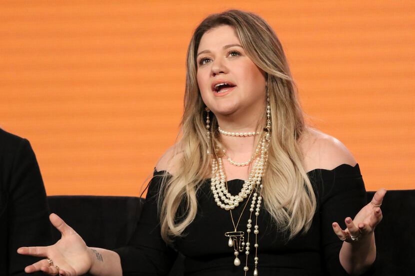 Kelly Clarkson participates in the "The Voice" panel during the NBCUniversal Television...