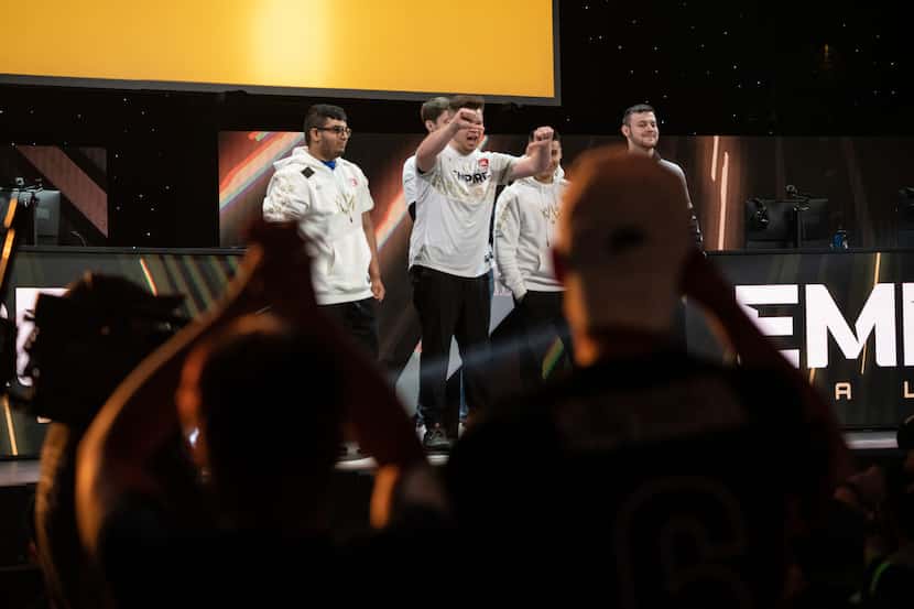 The Dallas Empire team is welcomed to the stage again by boos from the crowd during Friday's...