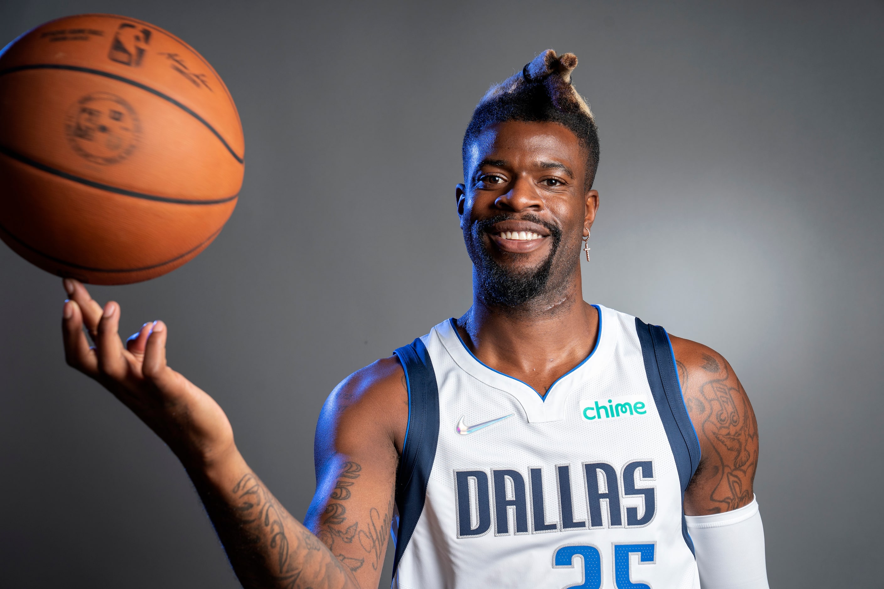 Dallas Mavericks forward Reggie Bullock (25) poses for a portrait during the Dallas...