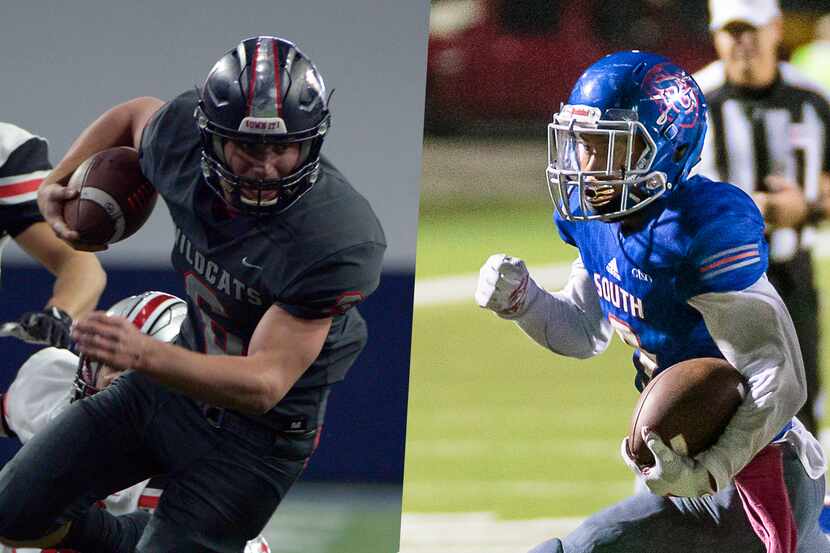 Lake Highlands' Mitch Coulson (left) and South Garland's Jalil Brown.