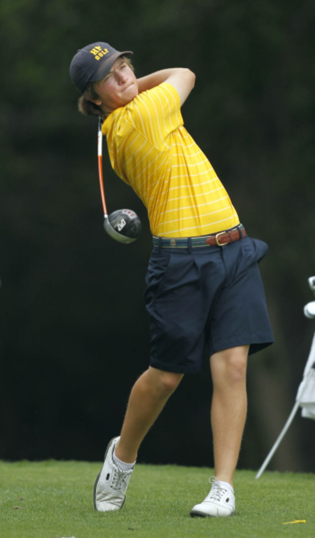 Julia Bazaldua of Mansfield Summit hits a ball out of a sandtrap at the UIL 4A state golf...