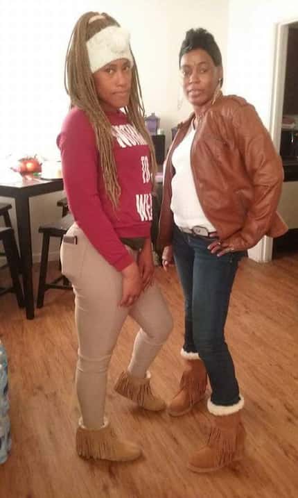 Zarea Dixon (left) with her mother, Kimberly Green.