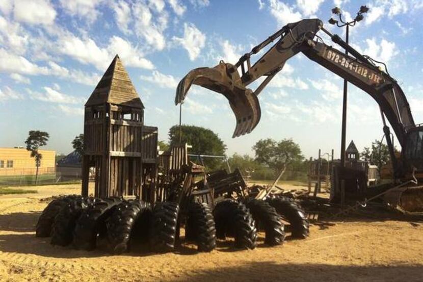 
The steel jaws of a fearsome monster, also known as an excavator, attacked and brought down...