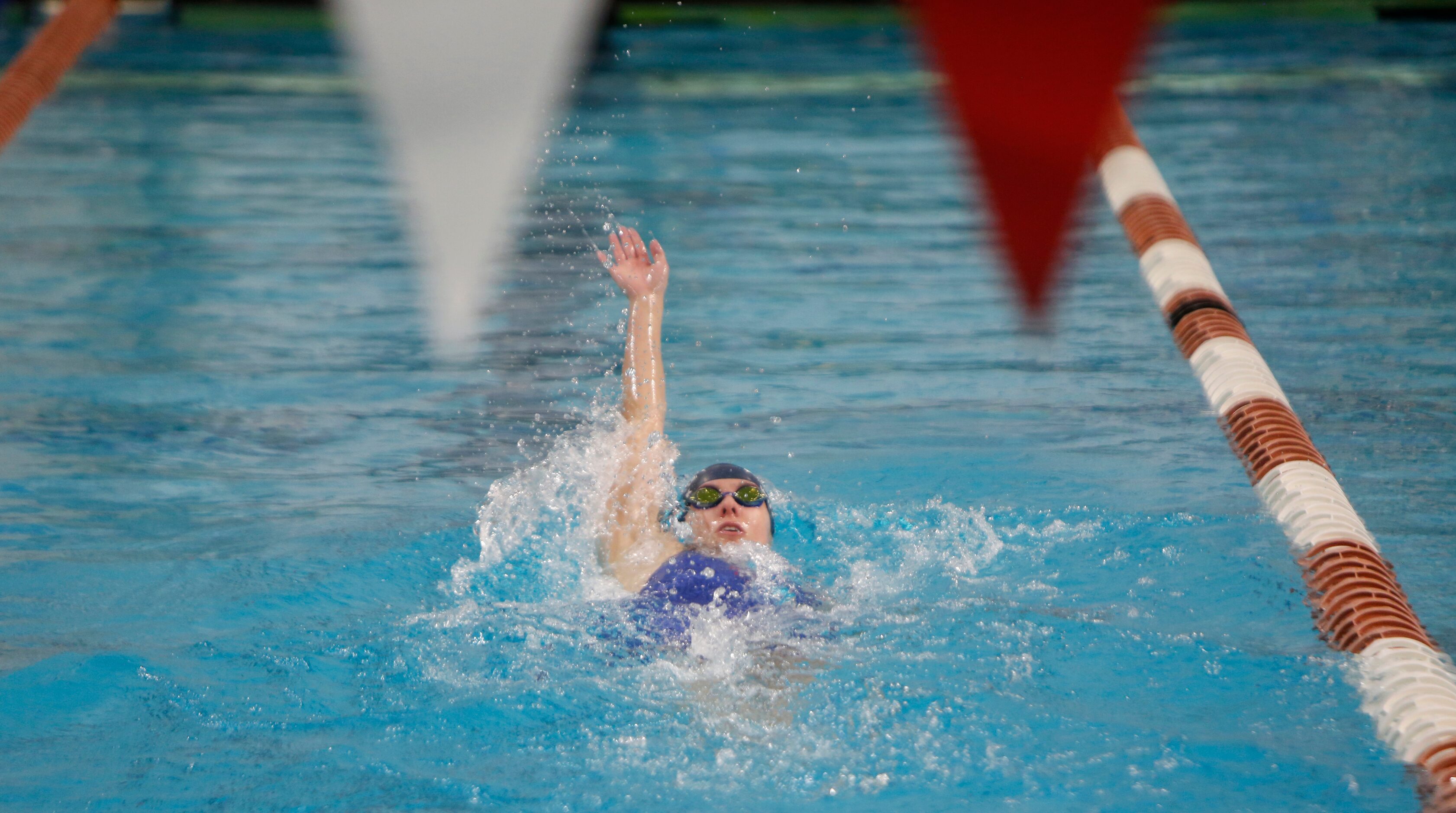 Flower Mound Marcus swimmer Julia Wozniak swims to a victory in her heat of the 6A Girls 200...