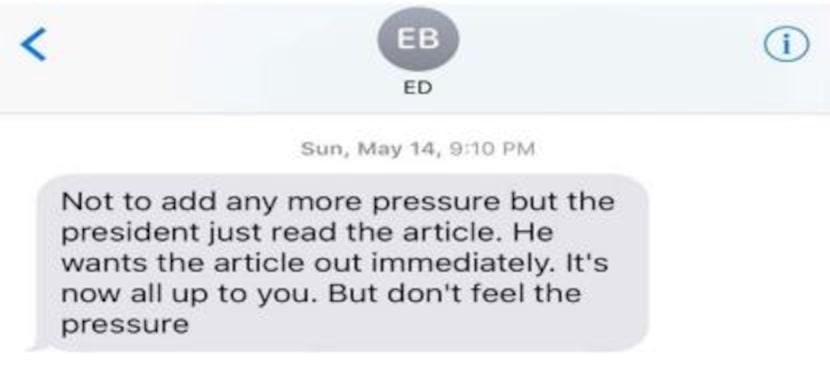 This screen grab of a text that Ed Butowsky allegedly sent to private investigator Rod...