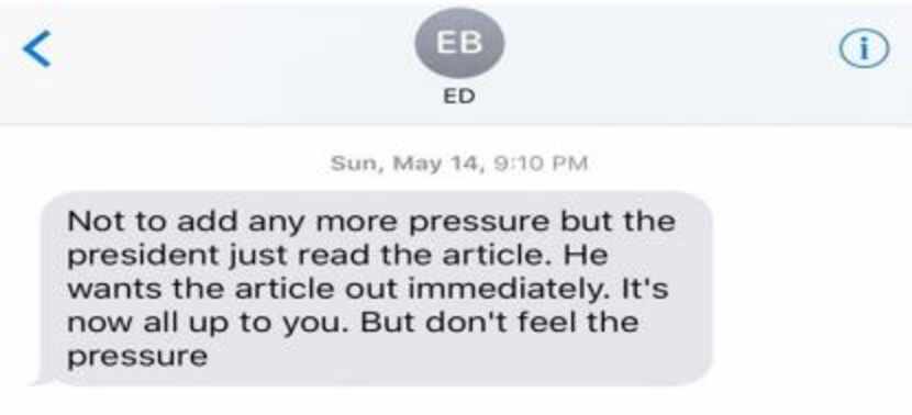 This screen grab of a text that Ed Butowsky allegedly sent to private investigator Rod...