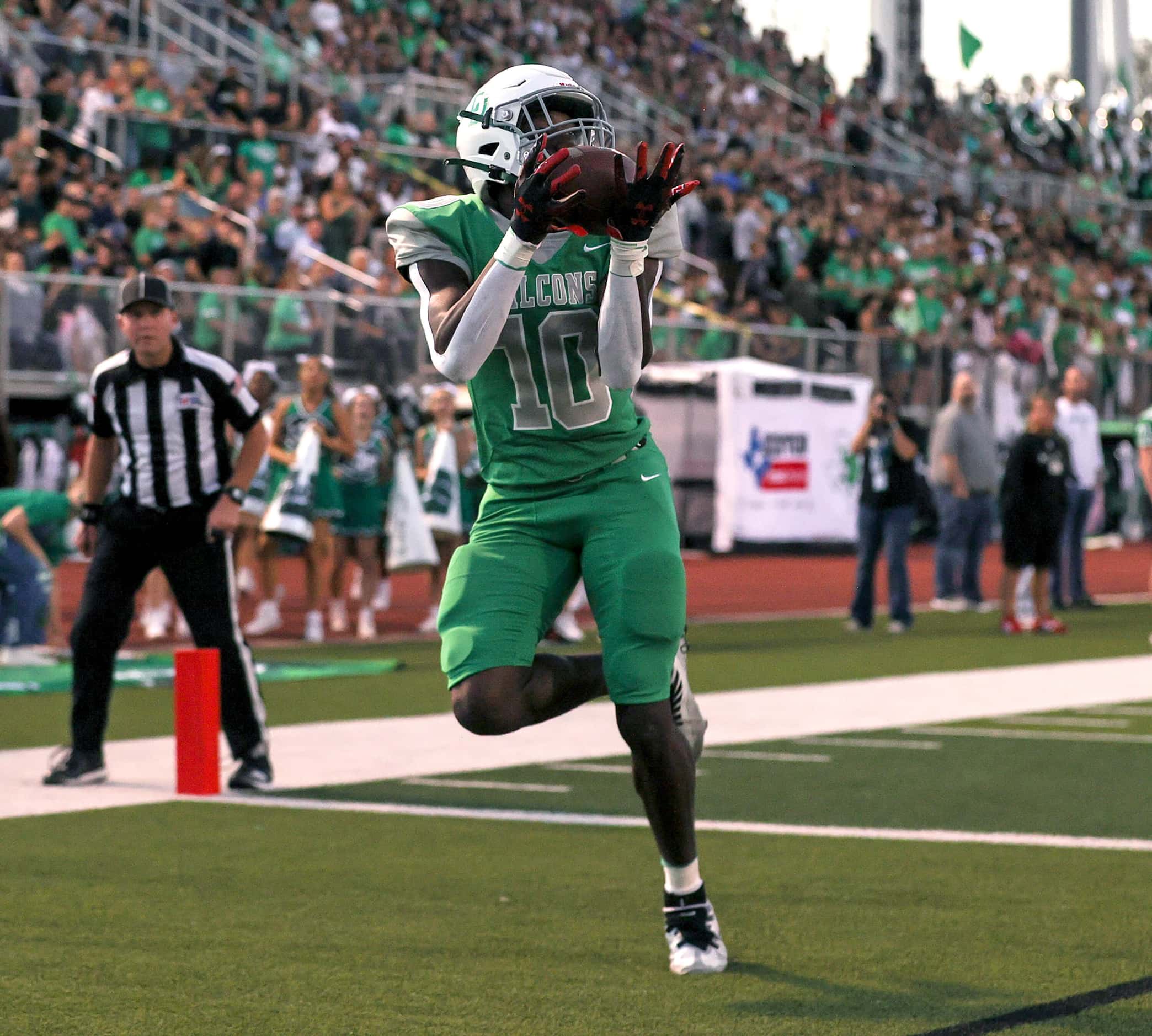 Lake Dallas wide receiver Keonde Henry comes up with a touchdown reception against Frisco...
