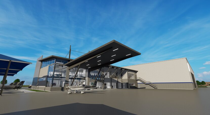 A rendering of Cirrus Aircraft's expanded service center at McKinney National Airport. The...