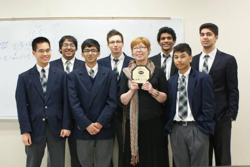 The Uplift North Hills Prepatory robotics team includes, left to right: Victor Yip, Zanir...