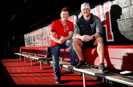 Current Texas Tech baseball player Jace Jung (left) and his brother Josh Jung, a former Tech...