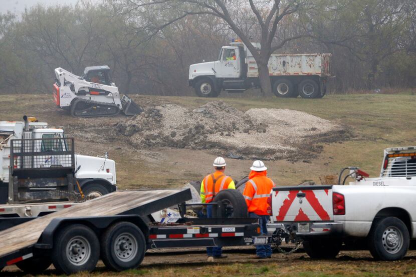 Texas Department of Transportation crews razed the imprint of an iconic Texas-shaped sign on...