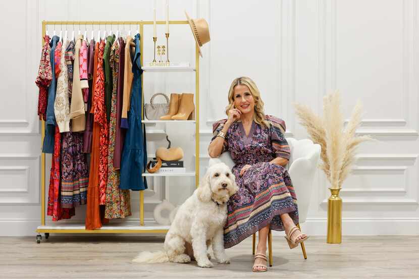 Emily Wickard and her Goldendoodle Oscar are staples of Avara, the women's clothing boutique...