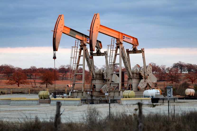 Pump jacks on the Hawk-Falcon 3H and Hawk-Falcon 4H wells pumps oil from the Austin Chalk in...
