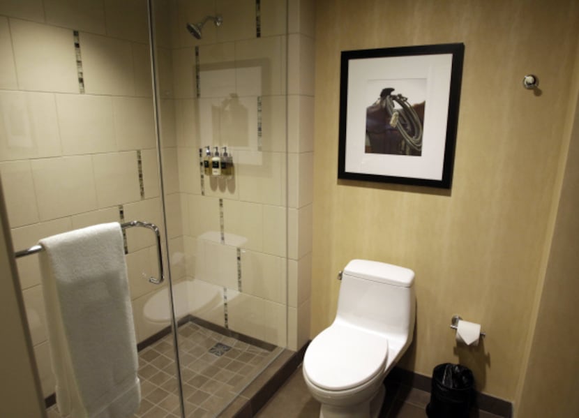 Guest rooms feature showers, not bathtubs. Employees suggested locating the shower handle on...