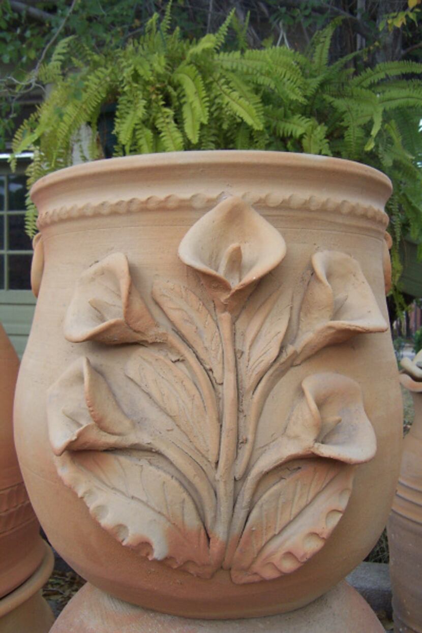 Some of the Oaxacan pots have lavish, hand-applied flowers.