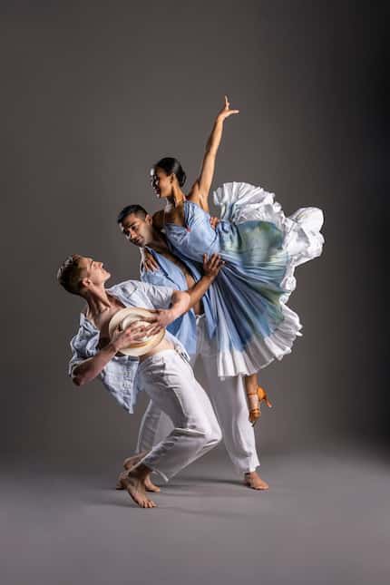 From left, Giordano Dance Chicago's Skyler Newcom, Fernando Rodriguez and Onjélee...