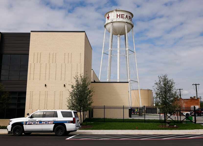 A Hearne police vehicle was parked outside the new Hearne Public Safety building in Hearne.