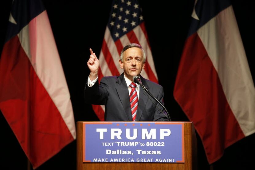 The senior pastor of First Baptist Church in Dallas, Robert Jeffress, speaks during the...