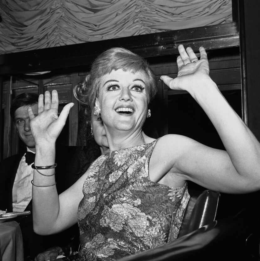Angela Lansbury, the star of Broadway's newest musical "Mame," appears at a party following...
