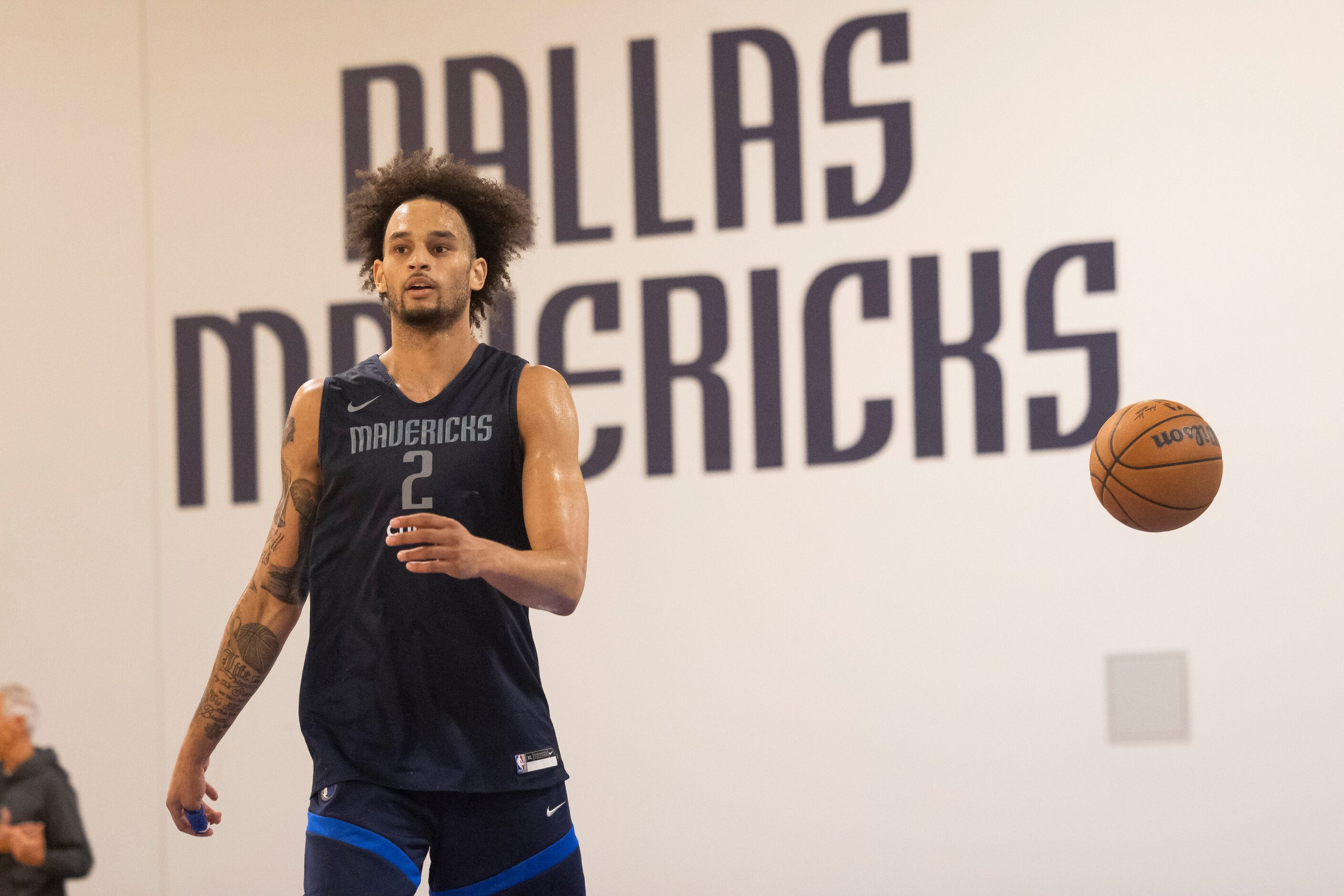 Dallas Mavericks center Dereck Lively II (2) during practice at the Mavericks Training...