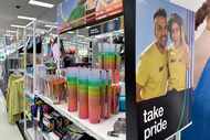 Pride month merchandise is displayed at a Target store in May 2023. Target confirmed that it...