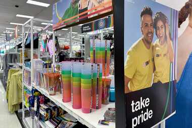 Pride month merchandise is displayed at a Target store in May 2023. Target confirmed that it...