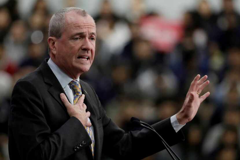 New Jersey Gov. Phil Murphy speaks during an event kicking off U.S. Sen. Bob Menendez's...