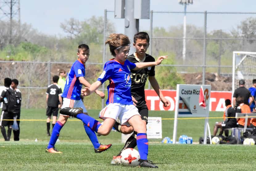 Real Oviedo (blue) knocked of FC Golden State in the Super 14s Semi-Final at MoneyGram Park....