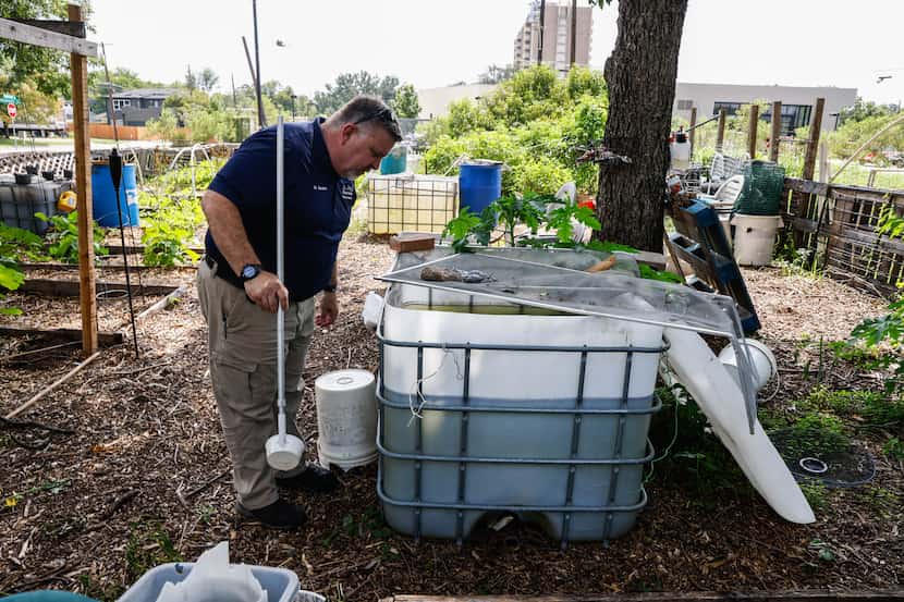Michael Sanders, an environmental specialist for the city of Dallas, takes a look at water...