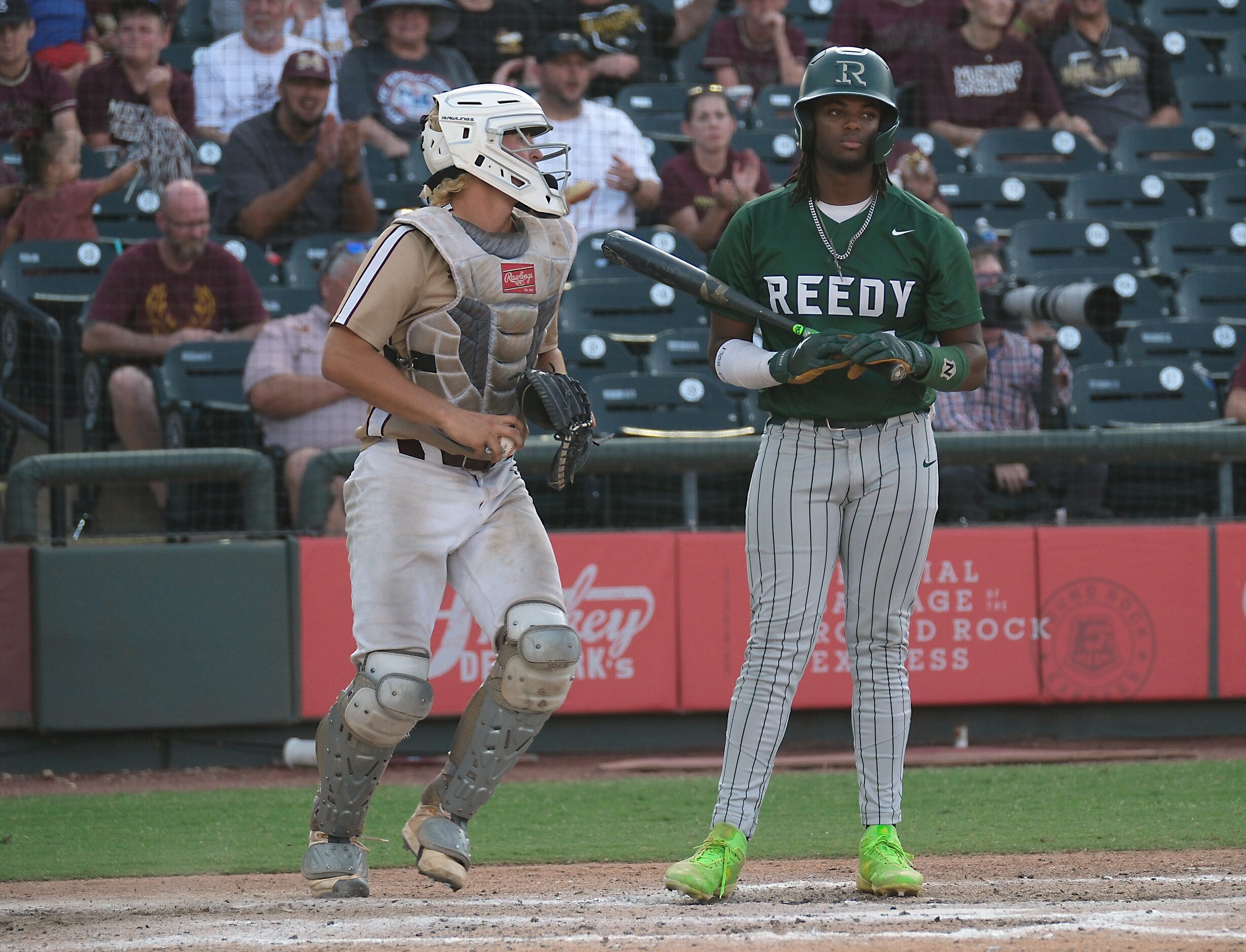 Frisco Reedy Ryan Alexander, (4), stands in the batters box after striking out against...