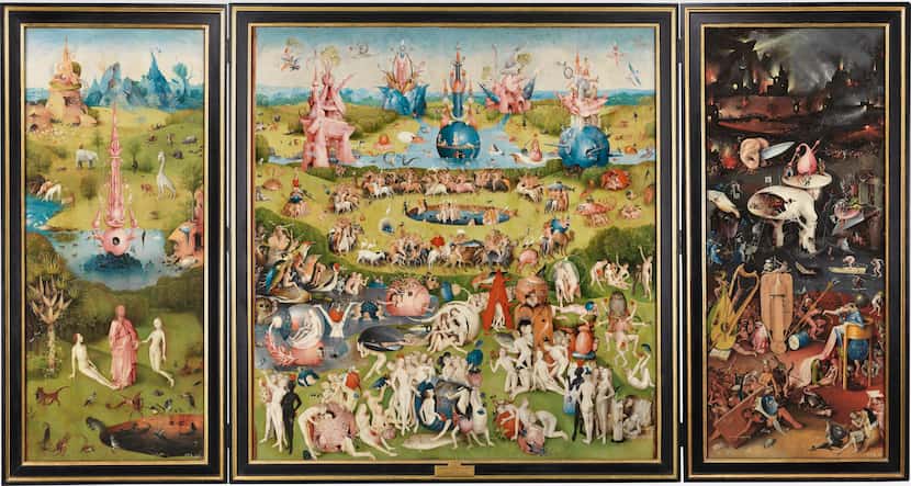 The Garden of Earthly Delights painting at "The Prado in Santa Fe" by Hieronymus Bosch