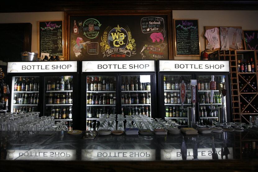 The bar at World Beer Company Bottle Shop on Greenville Ave. in Dallas, photographed on...