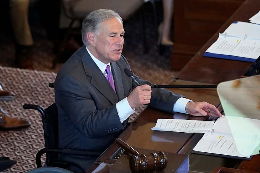 Gov. Greg Abbott addressed the House Chamber at the Texas Capitol during the first day of...