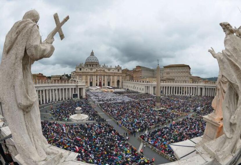 
The crowds overflowed St. Peter’s Square after a night that some spent sleeping on...
