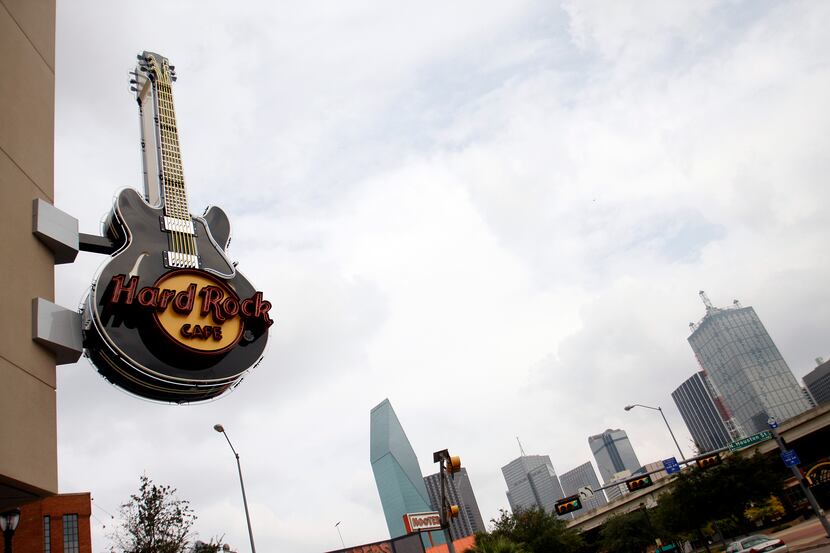 Hard Rock Cafe is the only tenant in the retail center at Lamar and Houston streets.
