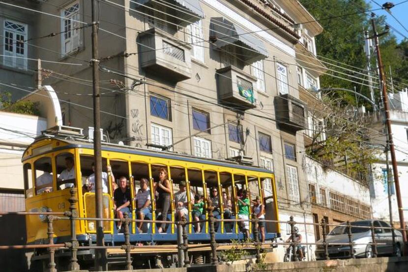 
A century-old tram connecting the hilltop neighborhood Santa Teresa with the rest of Rio...