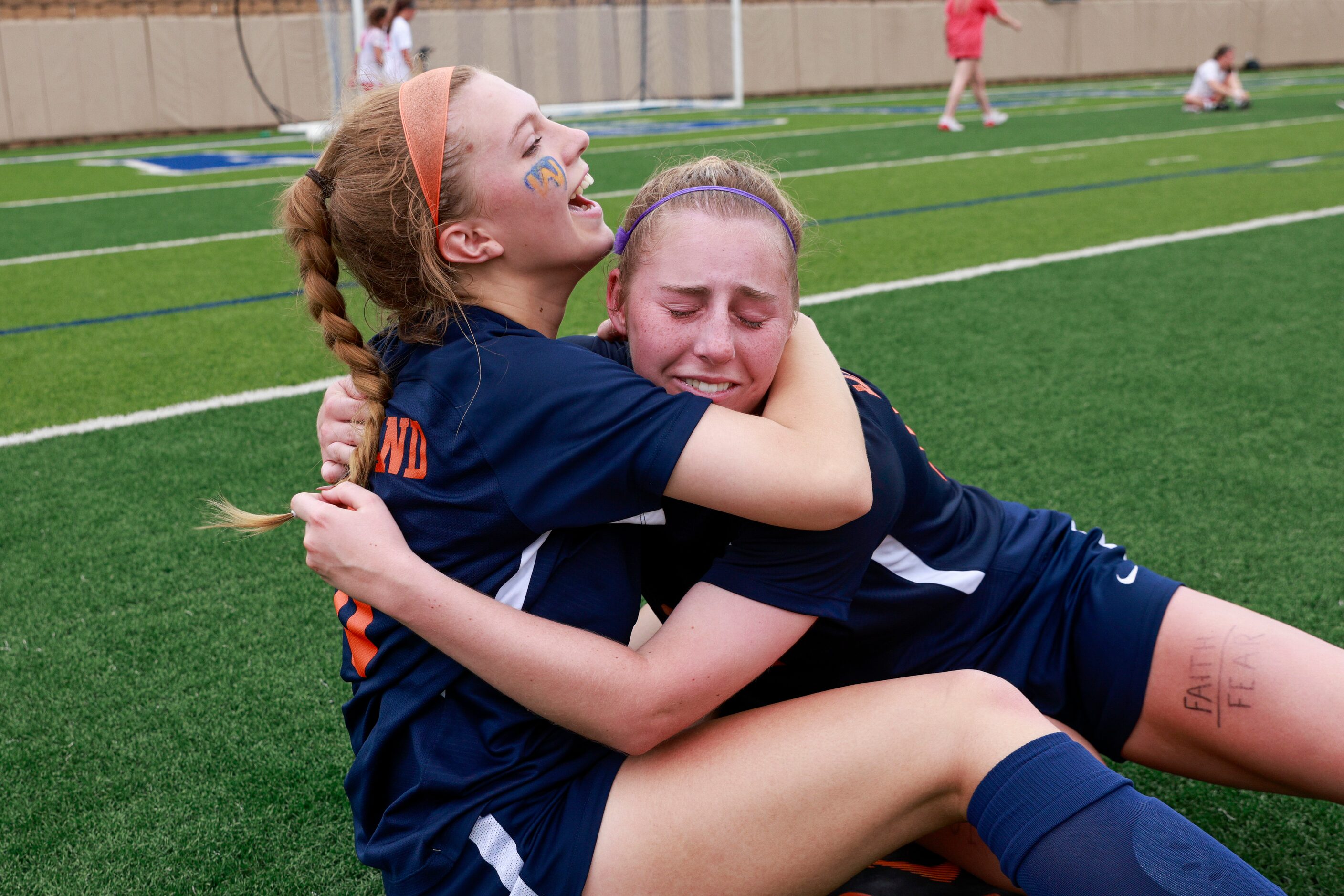 Frisco Wakeland defender Brooke Hartshorn (left) and Frisco Wakeland defender Olivia Bos...