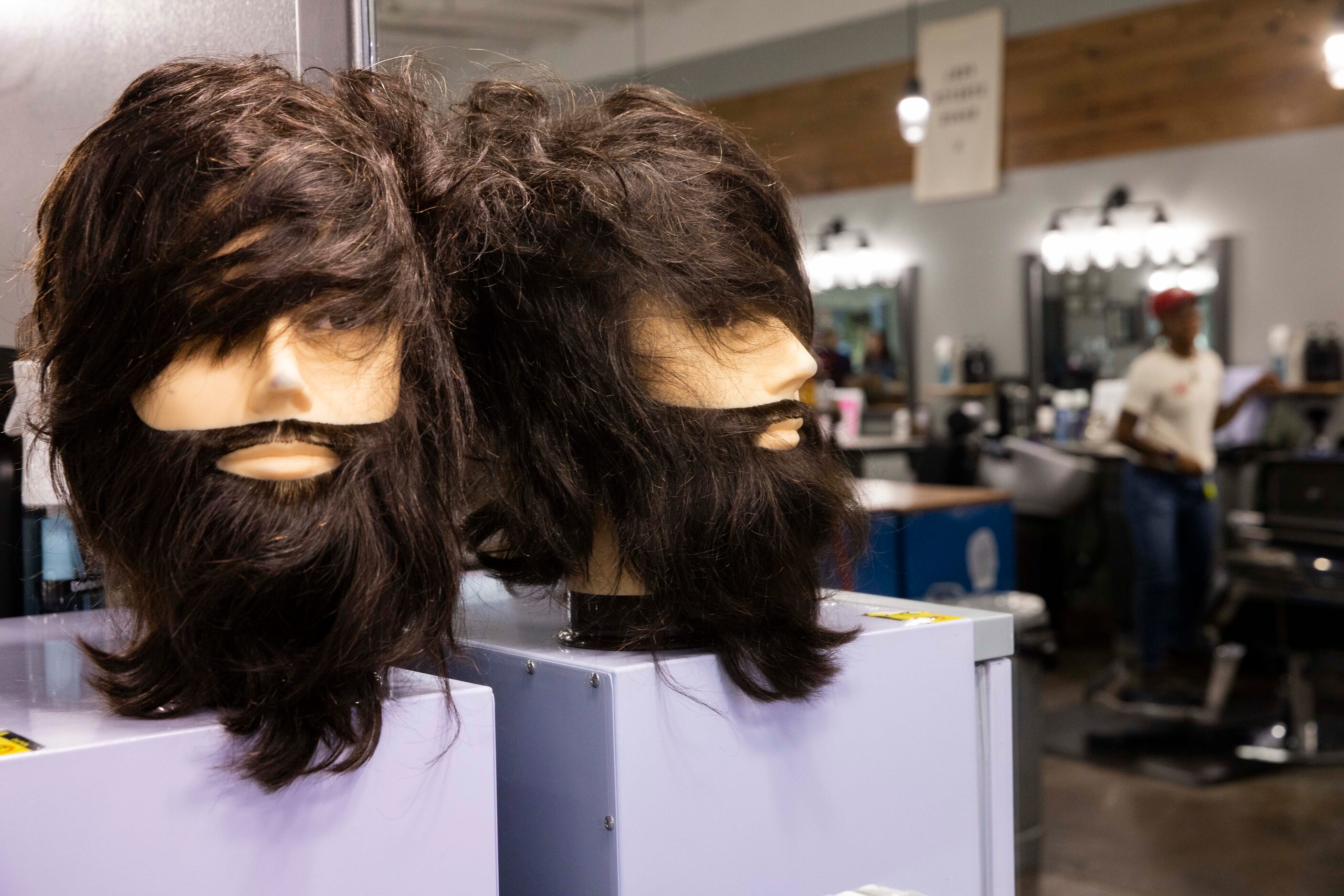 A mannequin sits at a station during class at the Blade Craft Barber Academy in the Deep...