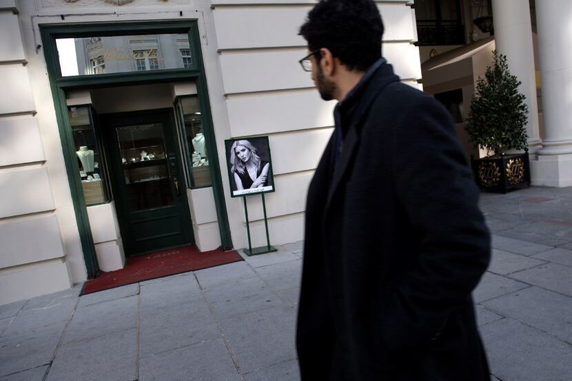 A sign advertising Ivanka Trump products is seen outside the Willard InterContinental hotel...