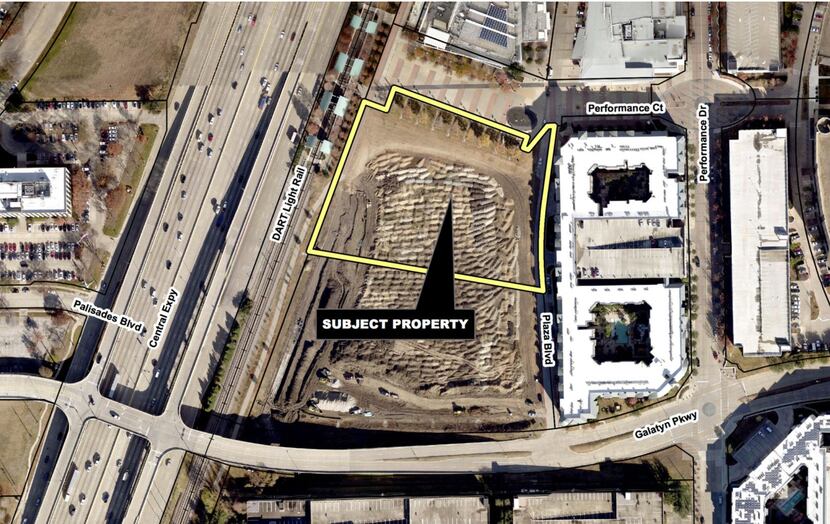 The Legacy Partners development site is between DART's Galatyn Park rail station and the...
