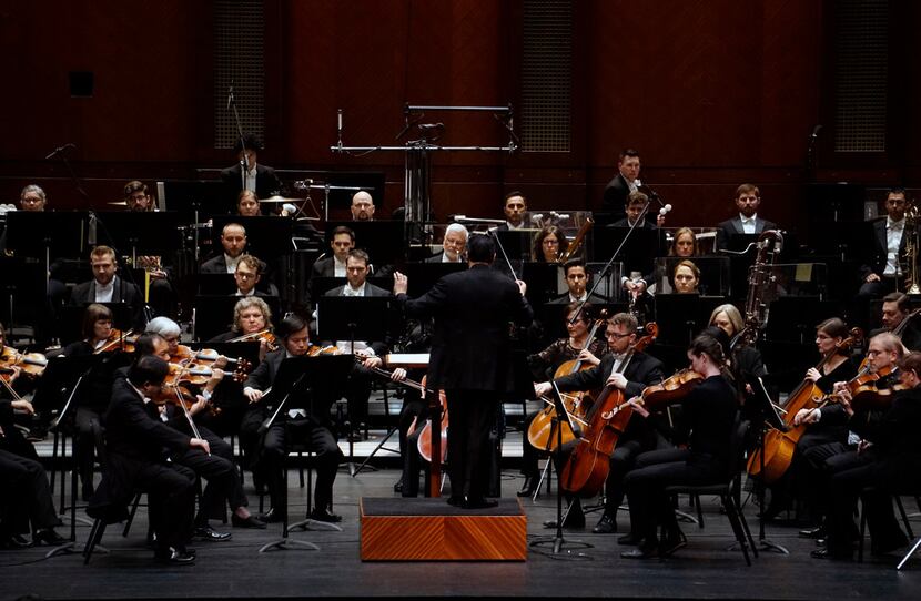 The Fort Worth Symphony Orchestra performs at Bass Performance Hall in Fort Worth, Texas on...