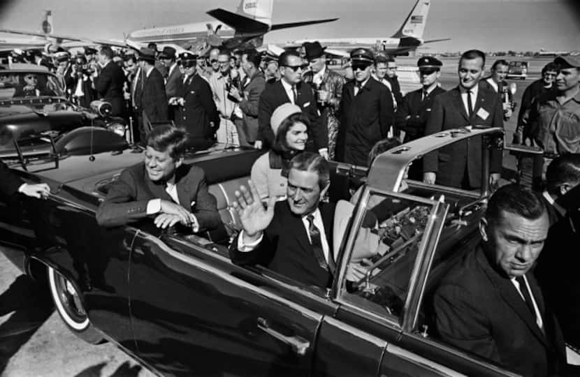 HIGH RESOLUTION -- 11/2/1963 -- Pres. John F. Kennedy (back left), Jacqueline Kennedy (back...